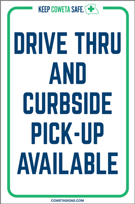 Drive-Thru & Curbside Pickup A-Frame Sign